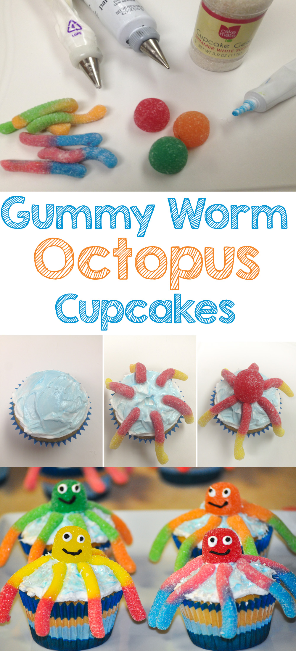 Gummy Worm Octopus Cupcakes - Mommy's Fabulous Finds
