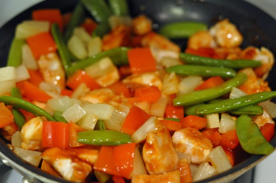 Sweet & Sour chicken with rice