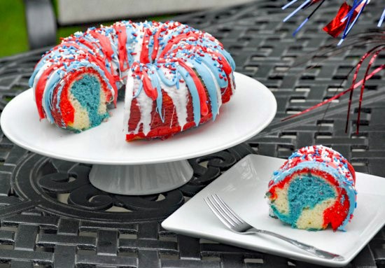 Firecracker Red White and Blue Cake