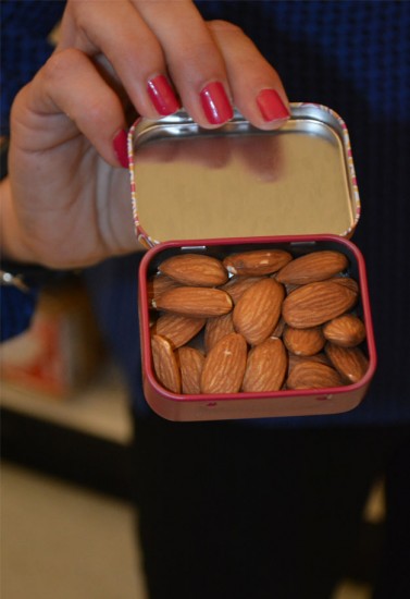 healthy snacking almonds