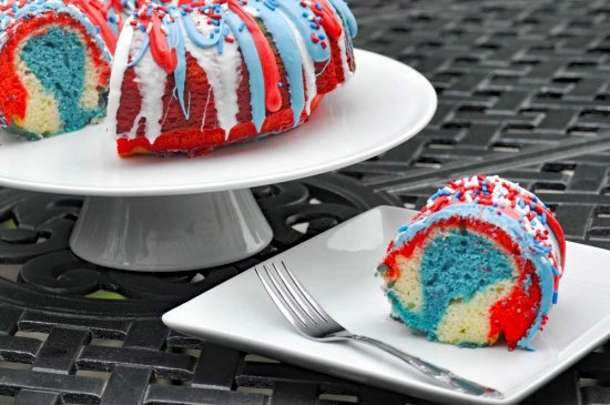 red white and blue bundt cake