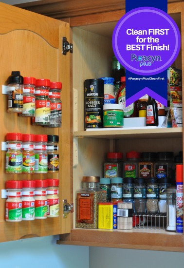 organize spice cabinet