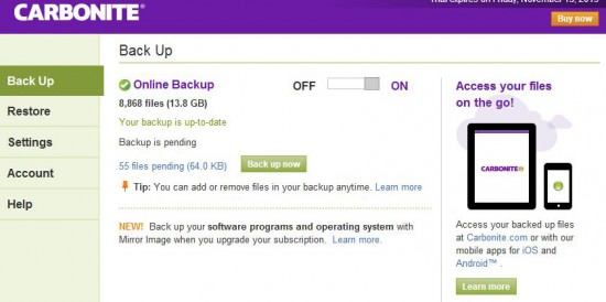 carbonite data backup