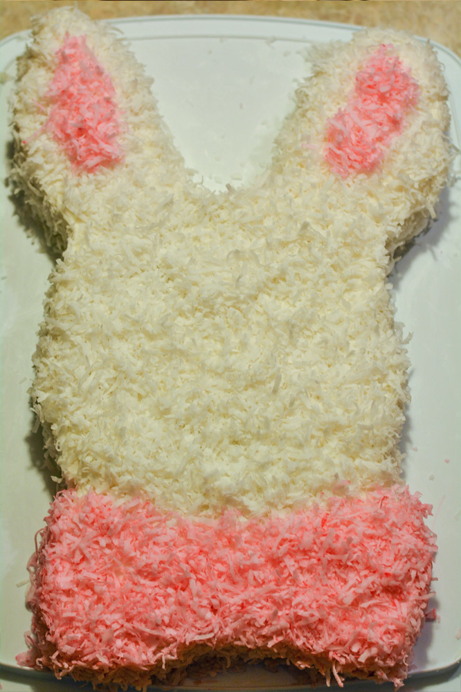 Easter easter bunny cake with two round cakes