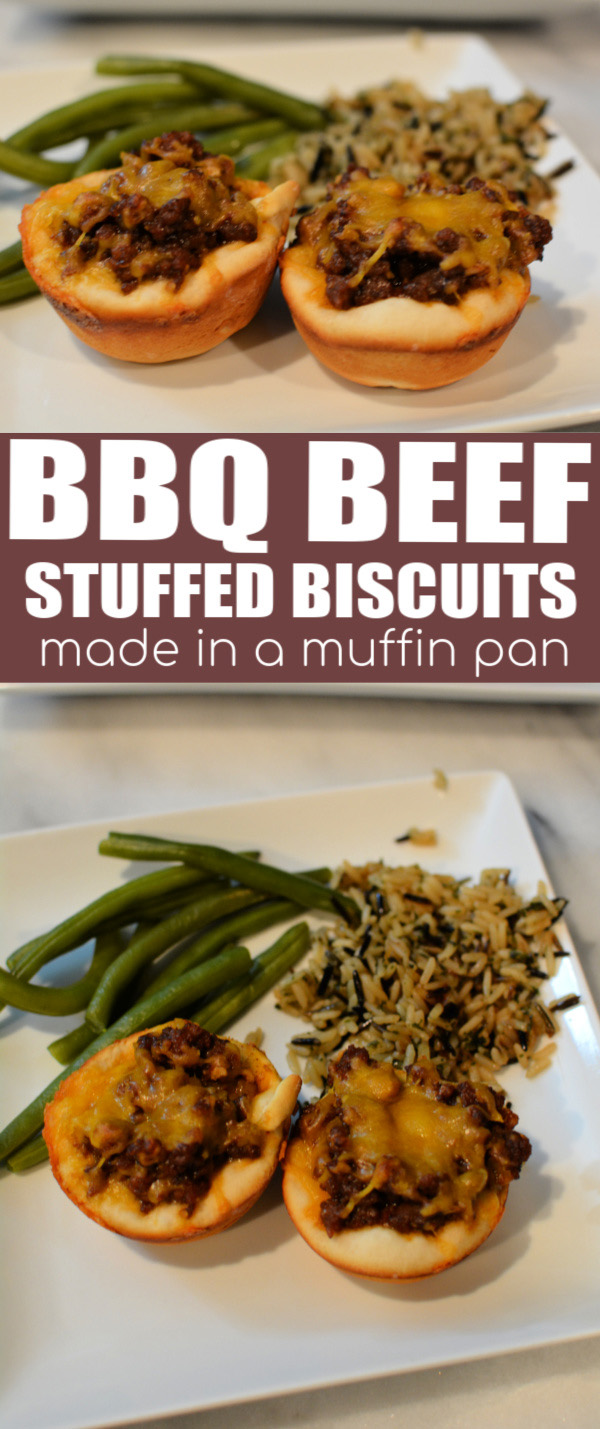 Stuffed Biscuits with ground beef, barbacue & cheese