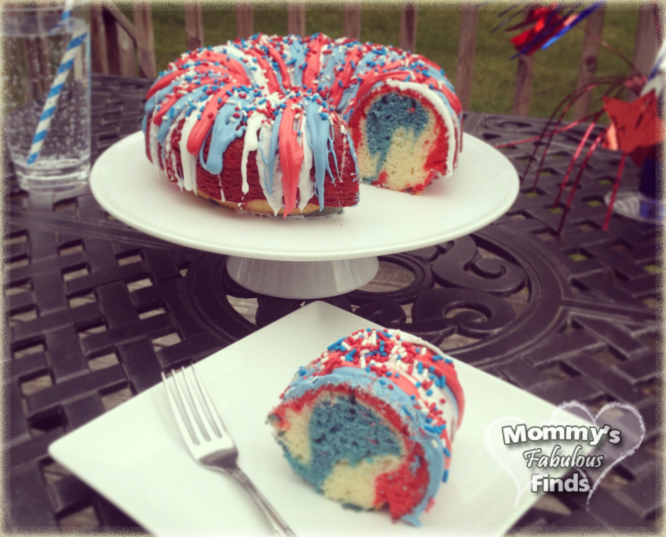 Firecracker Red White and Blue Cake