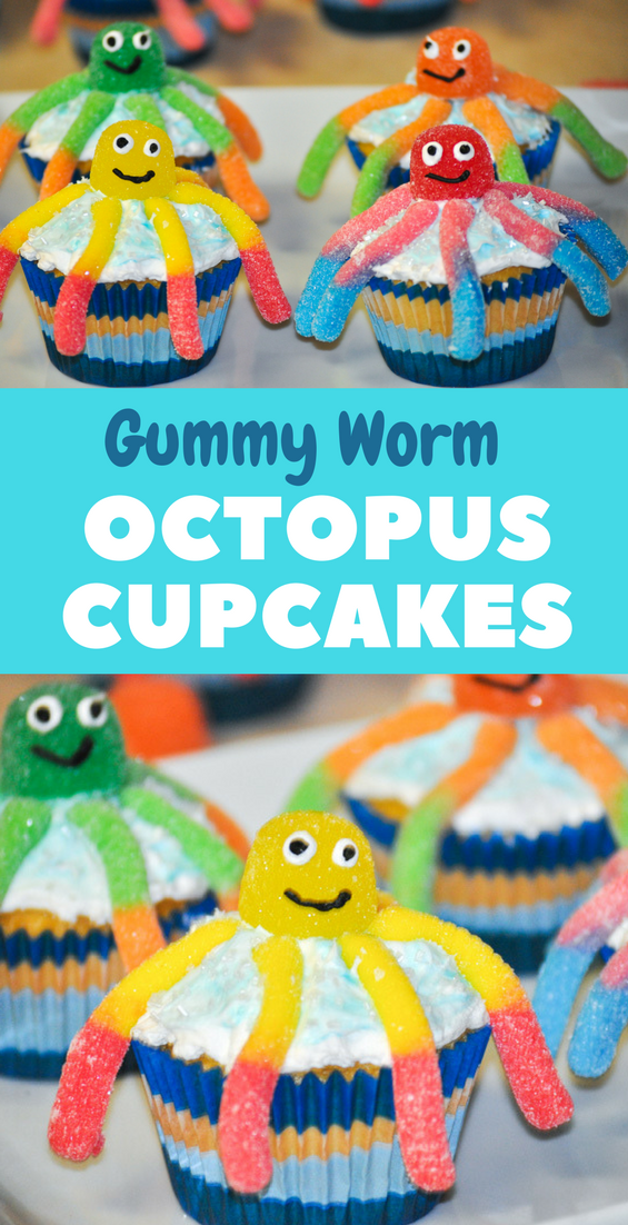 octupus birthday cupcakes