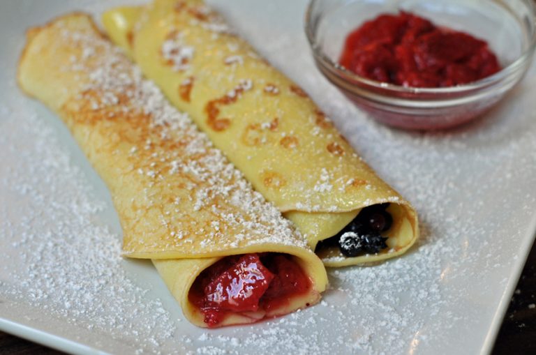 Crepes With Blueberry Sauce