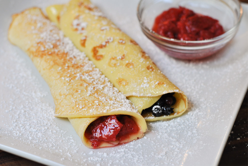 Crepes With Blueberry Sauce