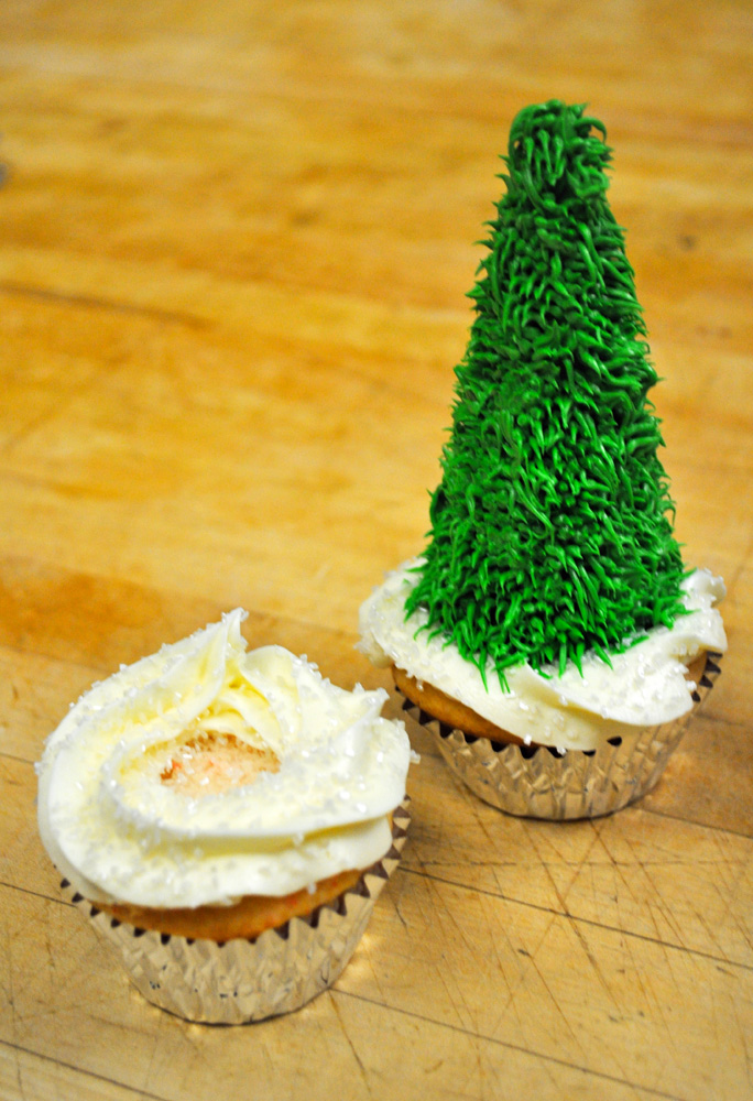 Christmas Tree Cupcakes - Made with a Sugar Cone