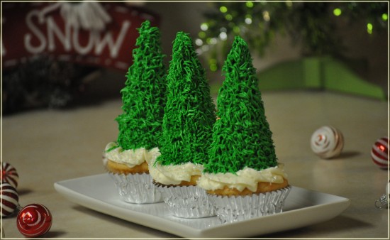 Christmas tree cupcakes