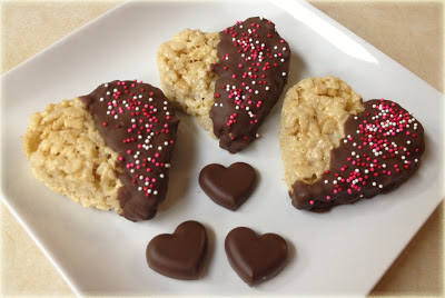 chocolate covered rice krispy hearts