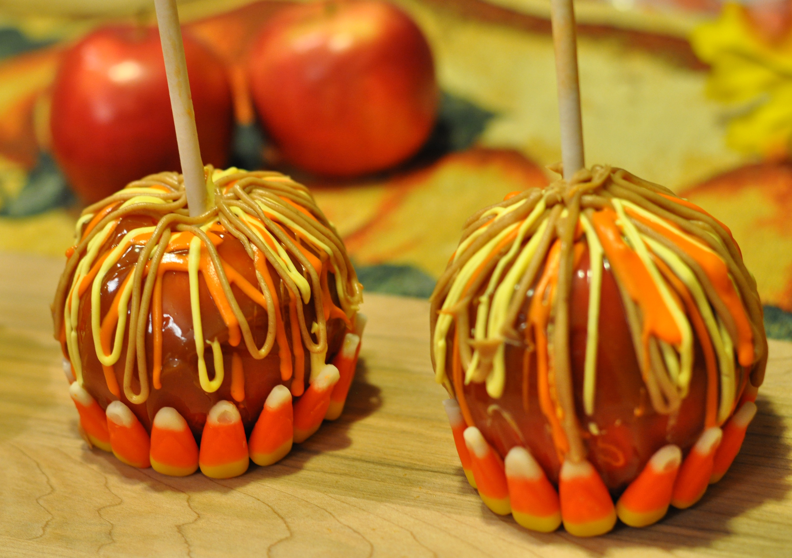 spooky caramel apples for fall 😍🍏🍯, caramel apples