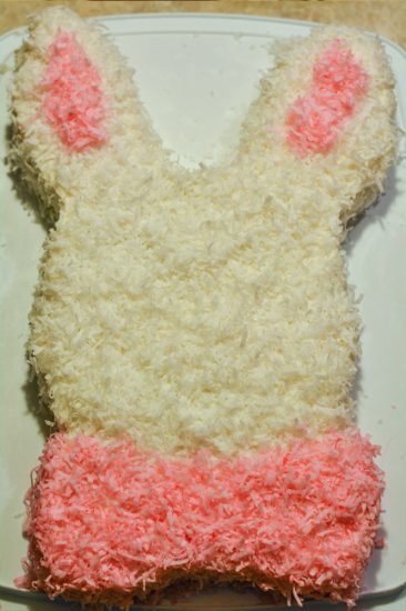 Easter easter bunny cake with two round cakes