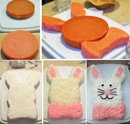 Easy Easter Bunny Cake Made with 2 Round Pans - Mommy's Fabulous Finds