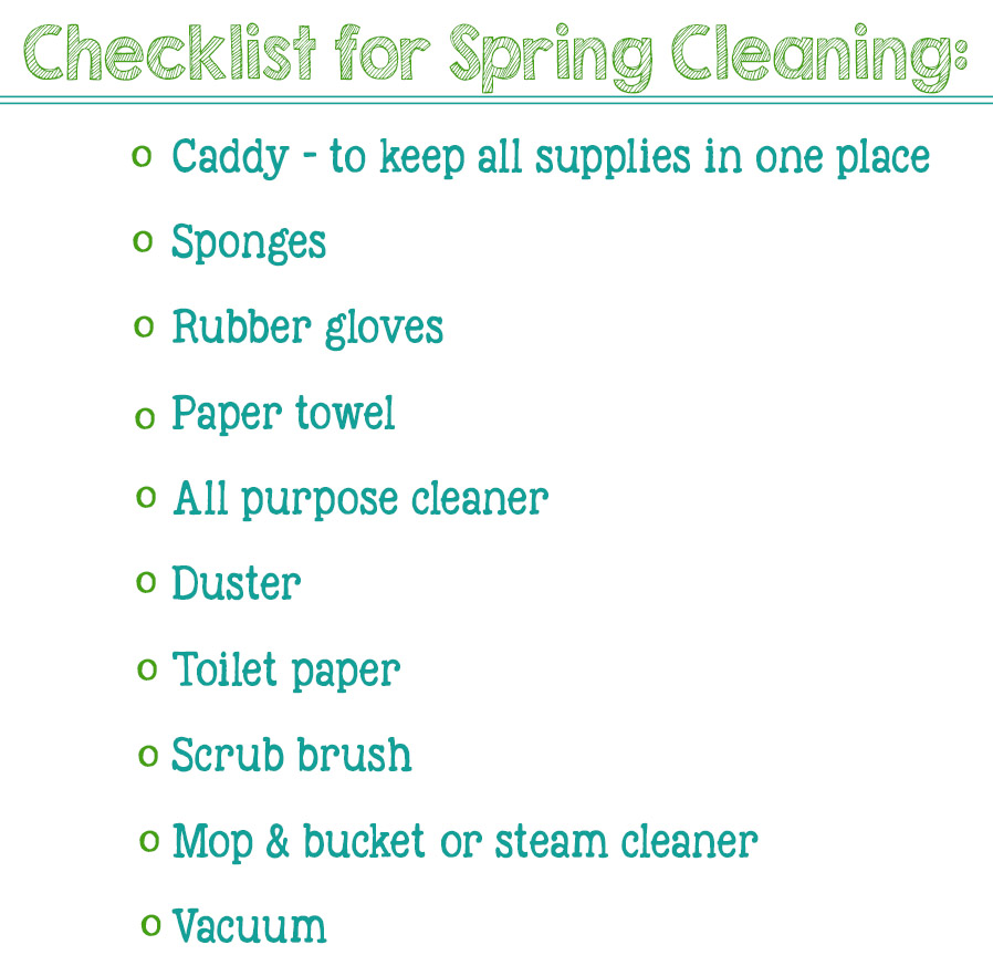 printable checklist for spring cleaning