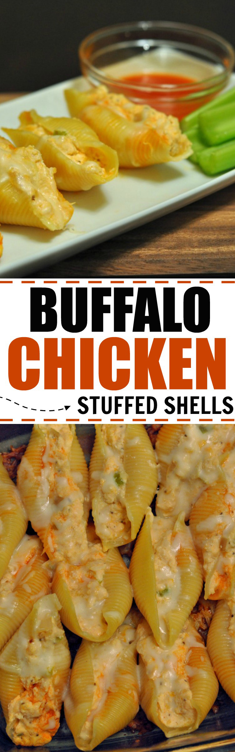 Buffalo Chicken Stuffed Shells