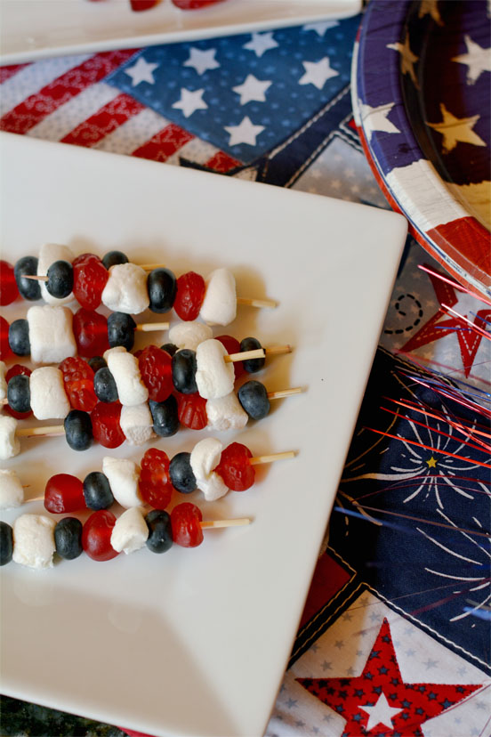 Patriotic Skewers for Fourth of July