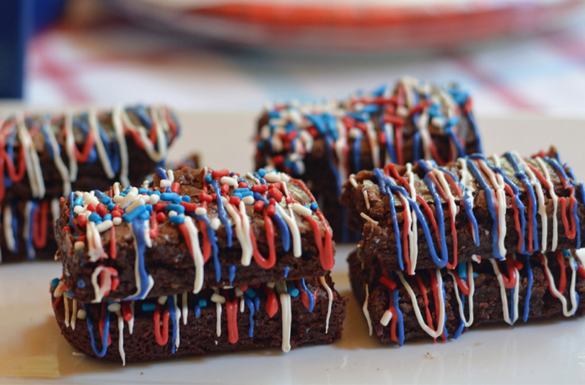 red white blue brownies