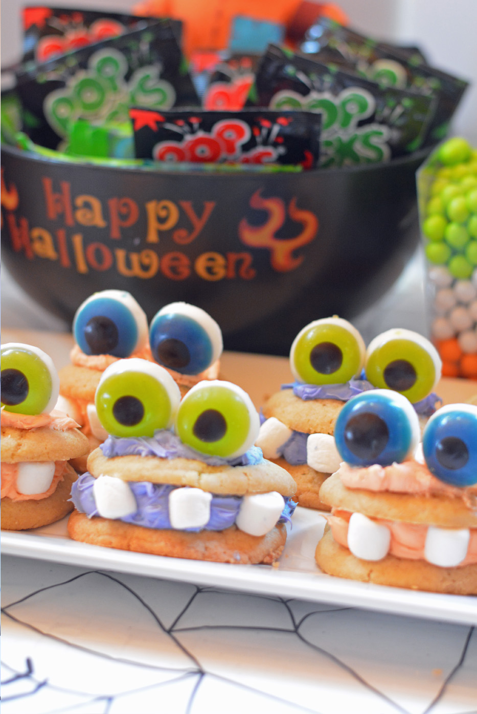 spooky monster cookies