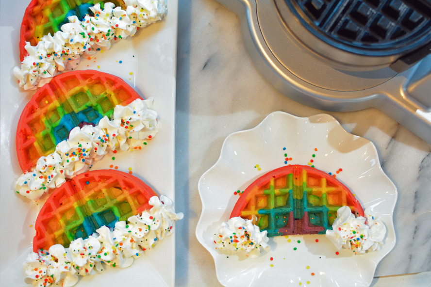 Rainbow Waffles for St. Patrick's Day - Mommy's Fabulous Finds