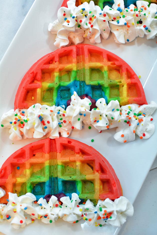 Rainbow Waffles - A magically delicious way to start off your day