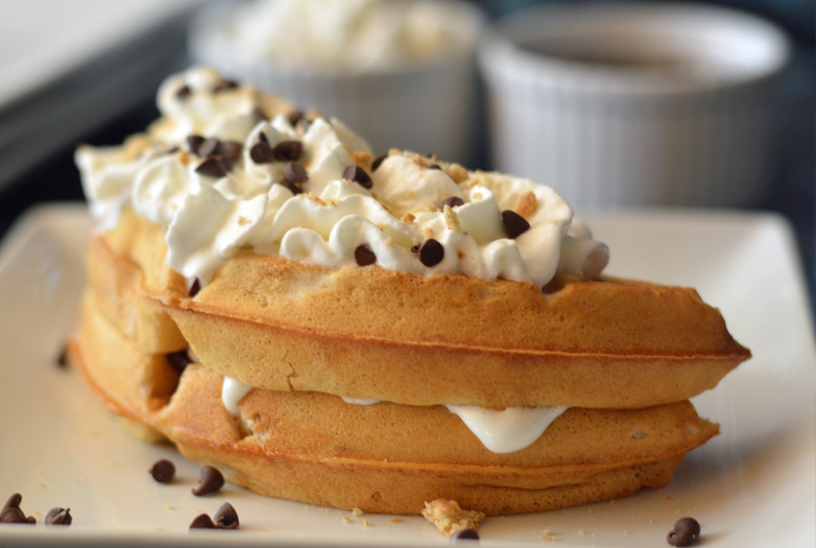 chocolate marshmallow waffles