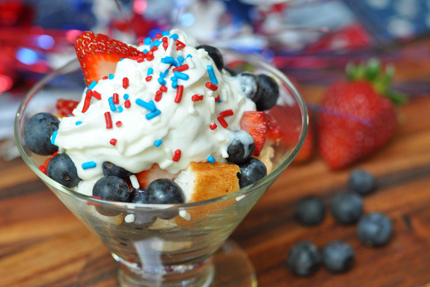 4th of july angel cake with fruit