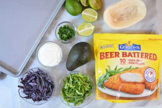 Easy Fish Tacos made with Gorton's Beer Battered Fish Fillets