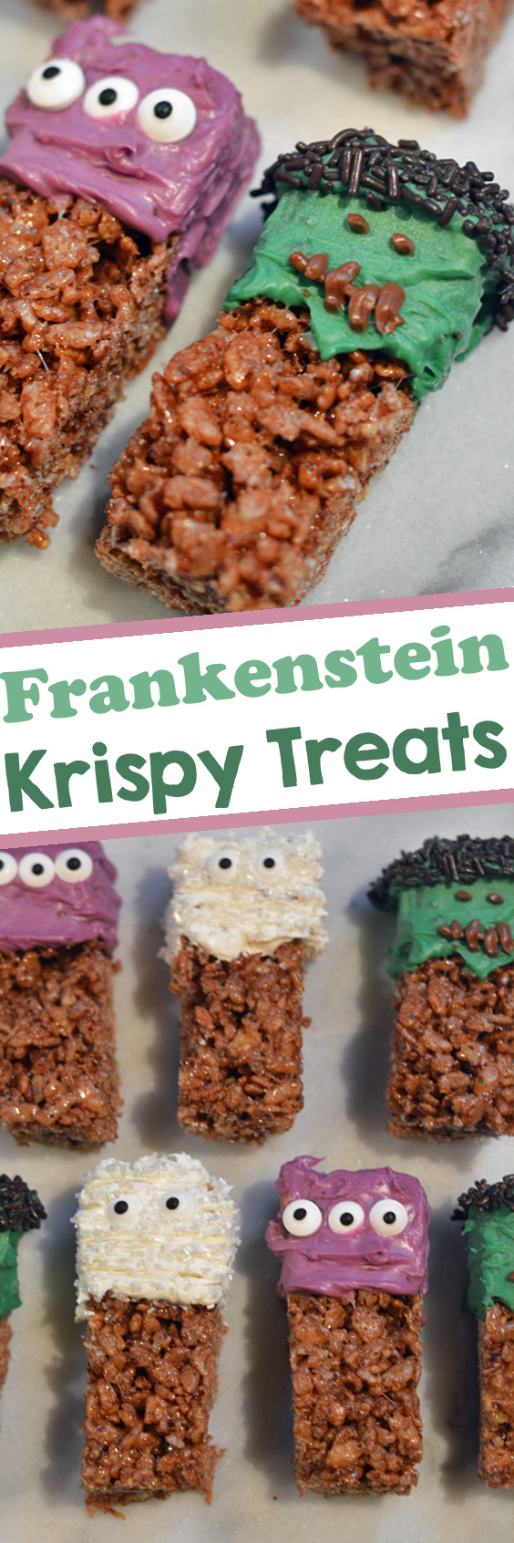 Easy Frankenstein Krispy Treats for Halloween