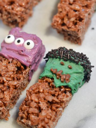 Easy Halloween Treats - Frankenstein Krispy Treats