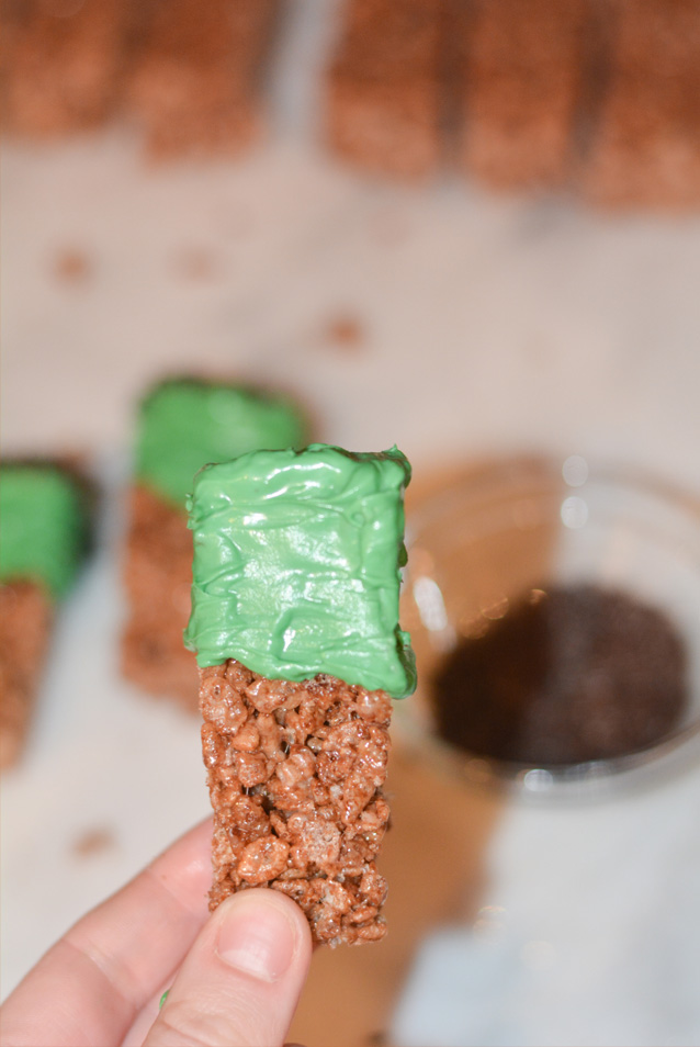 Frankenstein Rice Krispies Treats 