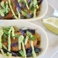 Beer Battered Fish Tacos With Creamy Avocado Lime Sauce