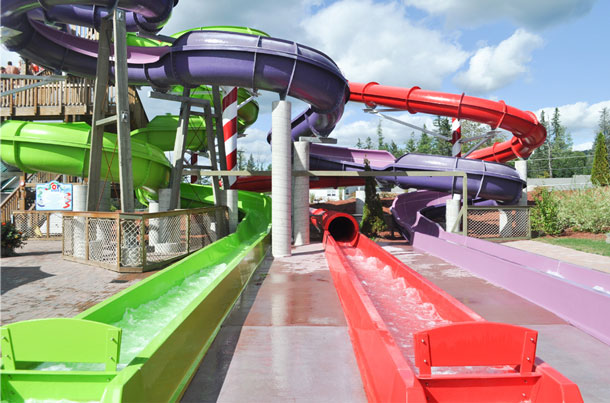 water slides santas village