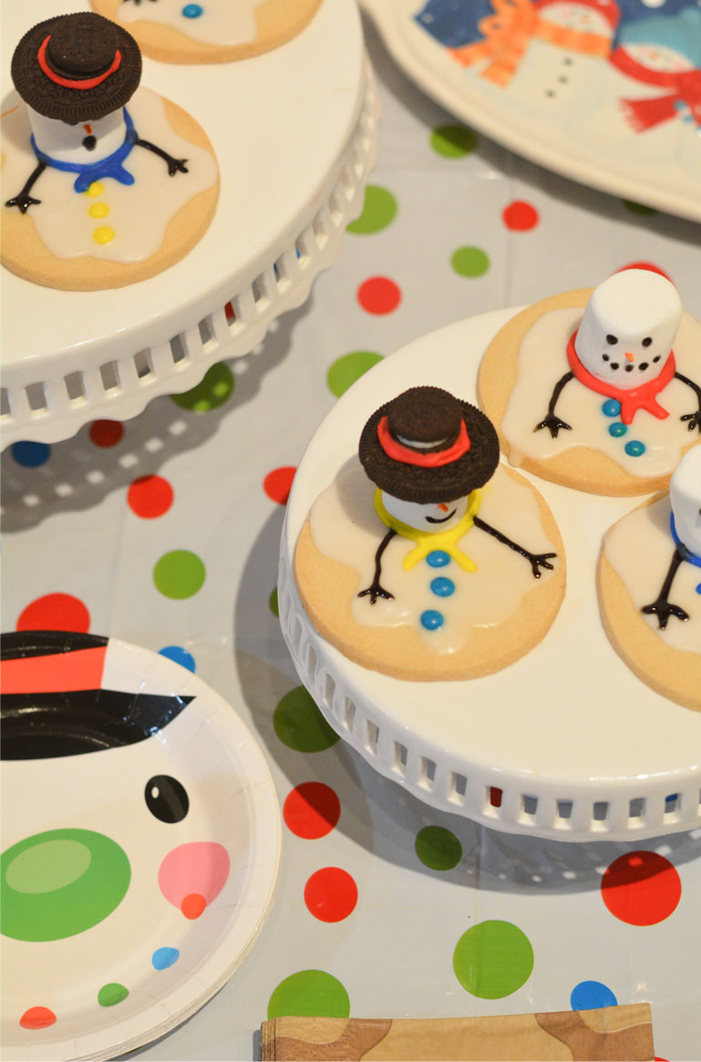 melting snowman cookies