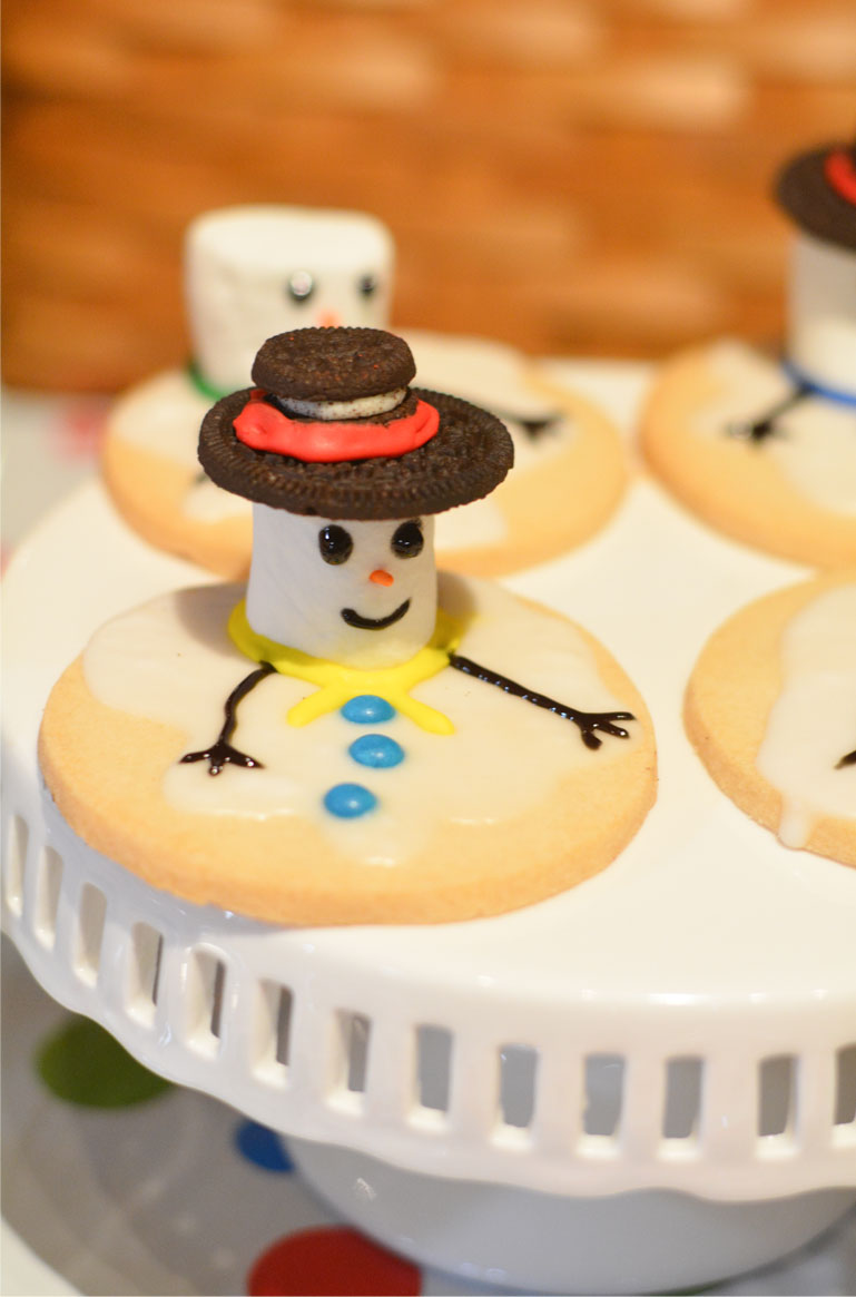 melting snowman cookies