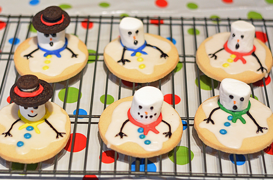 melting snowman cookies