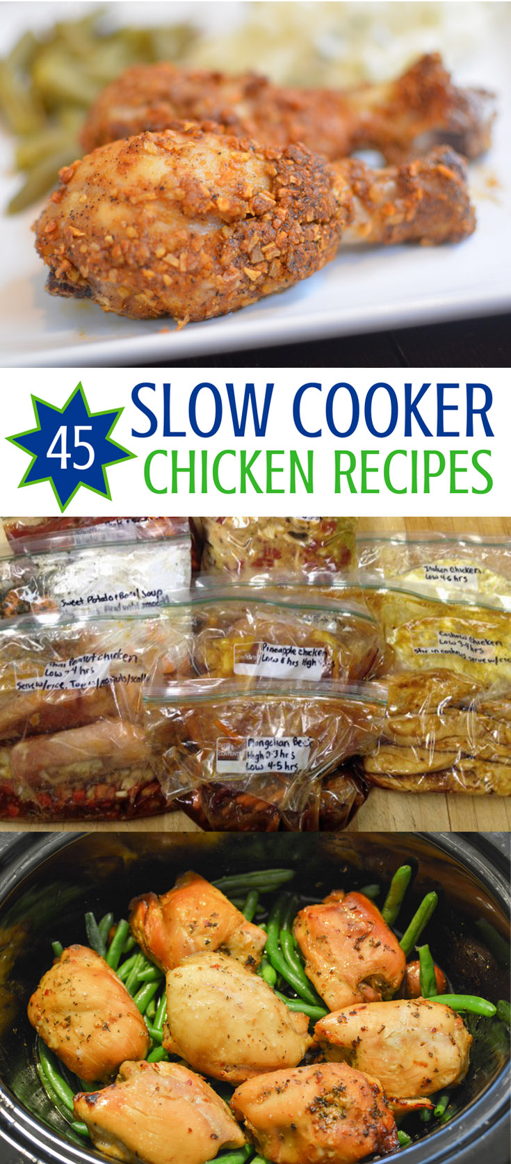 CrockPot Chicken Recipes - 45 Chicken Thighs, Chicken Breasts Recipes