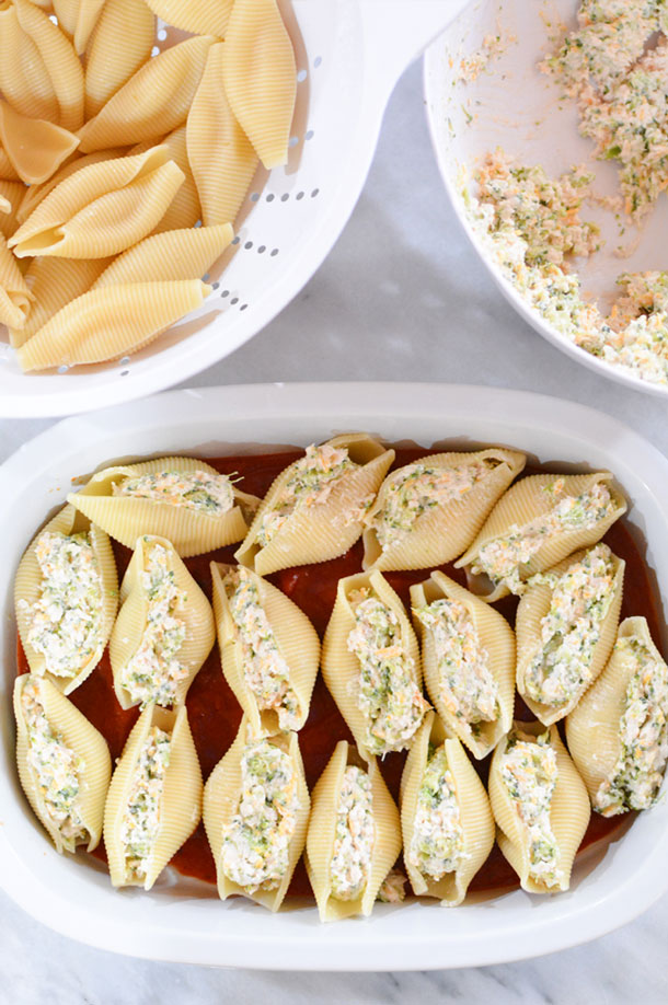 chicken alfredo stuffed shells