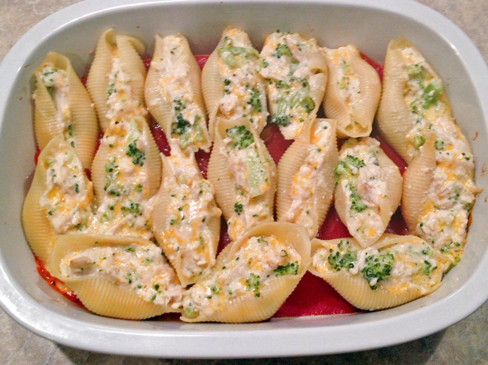 chicken alfredo stuffed shells