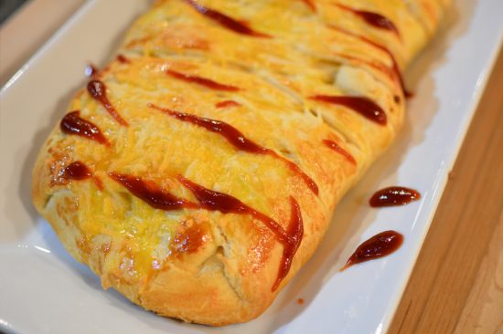 BBQ Beef Braid crescent dough