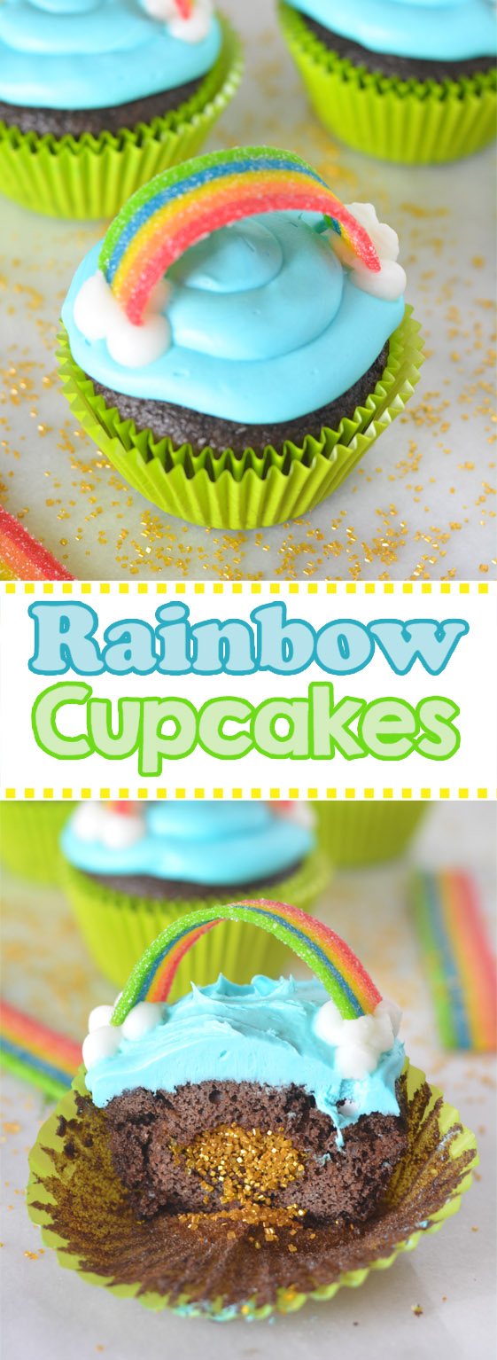 st patricks day rainbow cupcake