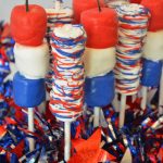 red white blue marshmallow pops