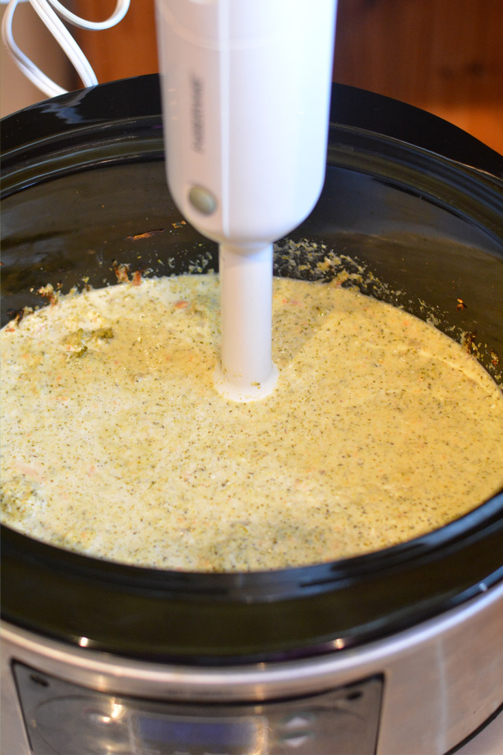 Crockpot Broccoli Cheese Soup puree