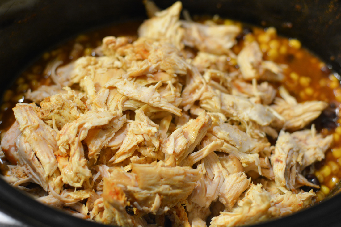 Crockpot Chicken Tacos With Black Beans