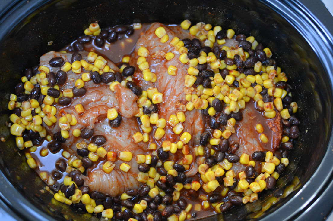 Crockpot Black Bean Chicken Tacos