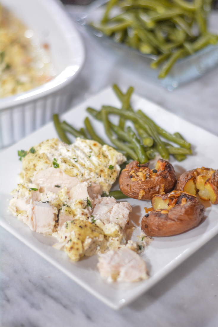 Sour Cream Chicken with green beans and potatoes