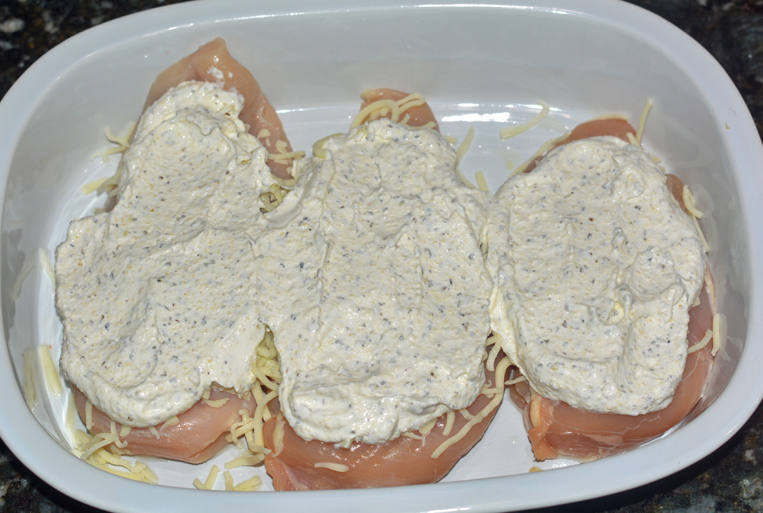 chicken breast topped with sour cream sauce