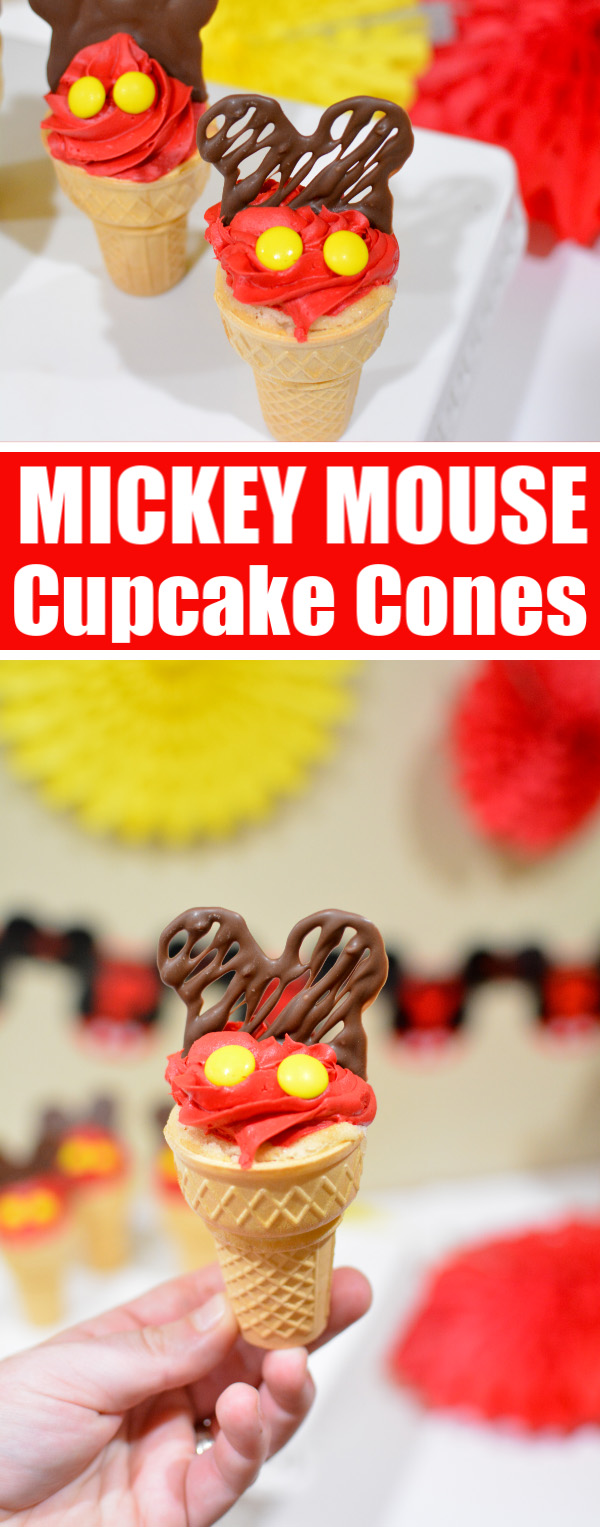 Mickey Cupcakes in a Cone