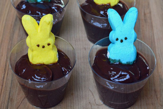 PEEPS bunny in chocolate pudding